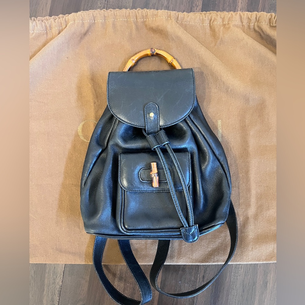 Gucci Black leather backpack